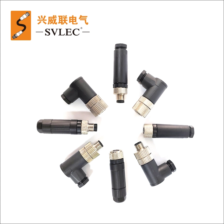 Wireless Right Angle M8 Round Plug Circular Connector Female 3 Pin Field-Wireable