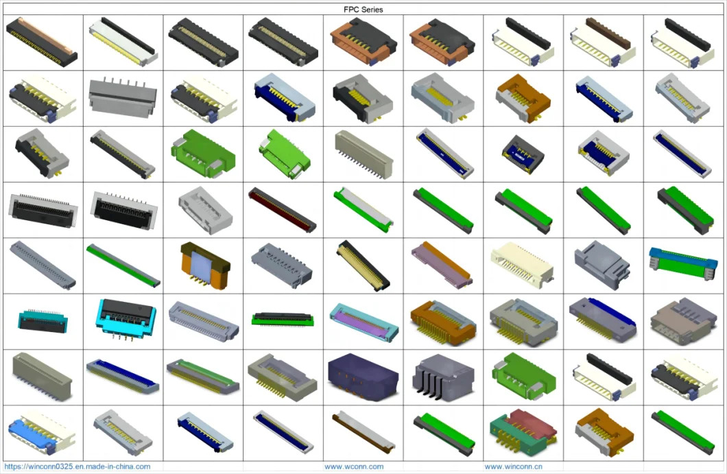 FPC FFC Zif ATX;Btx;Lvds;Pin Female Header;IC Socket;RJ45;USB;1394;DIN;HDMI;Pcie;S ATA;Wtb;Btb;Wtw;RF;D-SUB;DVI;Ngff;M2;SIM;Memory;Battery;Pogo Pin Connector